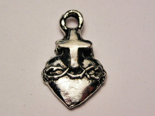 Sacred Heart Genuine American Pewter Charm