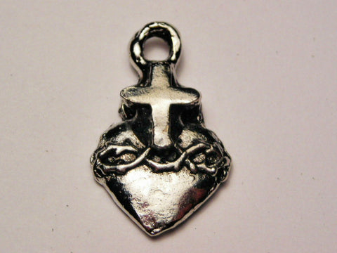 Sacred Heart Genuine American Pewter Charm