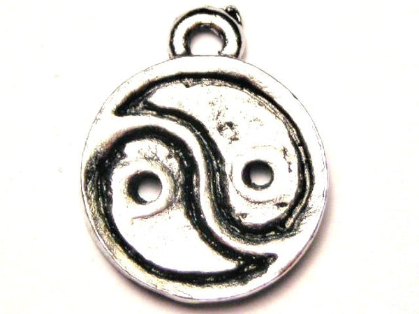 Ying Yang Genuine American Pewter Charm