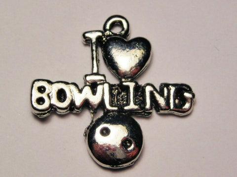 I Love Bowling Genuine American Pewter Charm