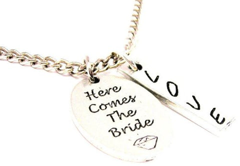 Here Comes The Bride Love Stick Necklace