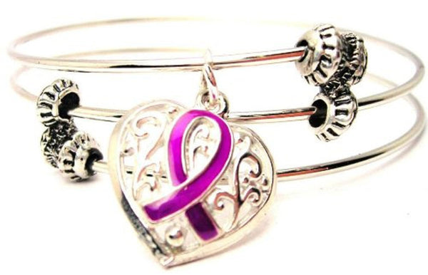 Cancer awareness bangle, disease awareness bangle, cancer awareness bracelet, disease awareness bracelet, awareness jewelry, hand painted jewelry