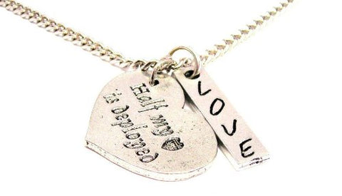 Half My Heart Is Deployed Love Stick Necklace