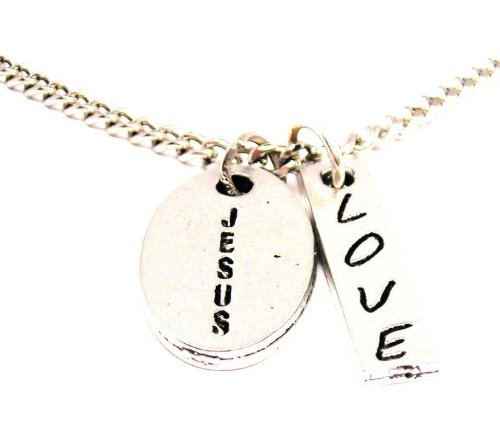 Jesus Oval Love Stick Necklace