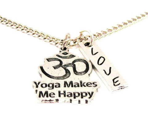 Yoga Makes Me Happy Love Stick Necklace