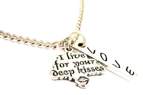 I Live For Your Deep Kisses Love Stick Necklace