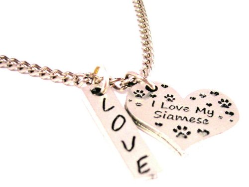 I Love My Siamese Love Stick Necklace