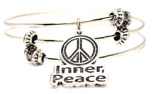 Inner Peace Triple Style Expandable Bangle Bracelet