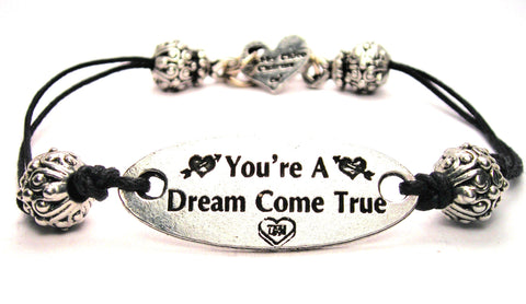 You're A Dream Come True Black Cord Connector Bracelet