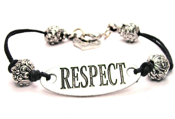 Respect Black Cord Connector Bracelet