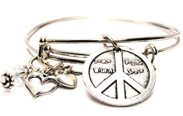 peace bracelet, peace on earth bracelet, world peace bracelet, holiday bracelet, Christmas bracelet