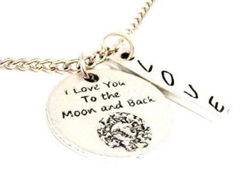 I Love You To The Moon And Back Celestial Love Stick Necklace