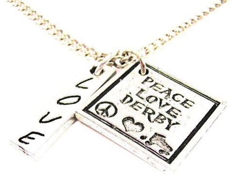 Peace Love Derby Love Stick Necklace