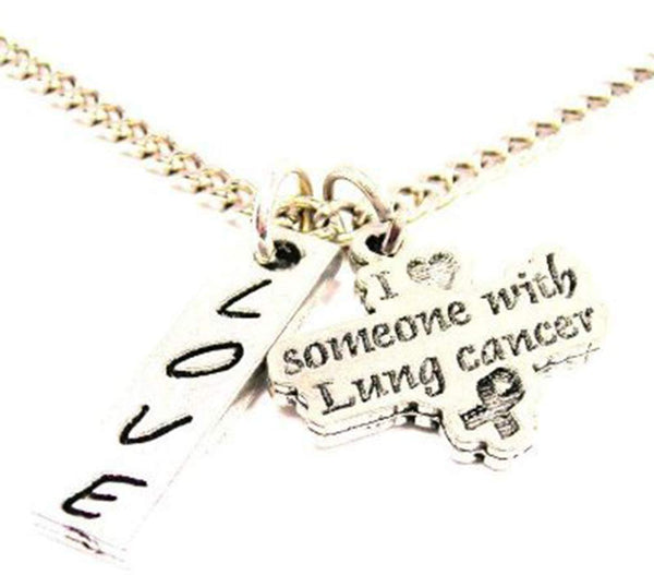 I Love Someone With Lung Cancer Love Stick Necklace