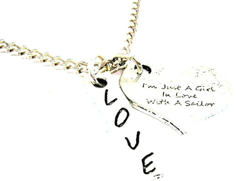 I'm Just A Girl In Love With A Sailor Love Stick Necklace