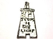 Jesus Is The Light Lighthouse Genuine American Pewter Charm