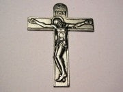 Large Three Inch Crucifix Genuine American Pewter Charm