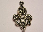 Filigree Fleur De Lis Genuine American Pewter Charm