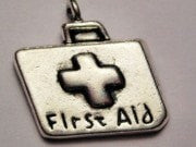 First Aid Kit Genuine American Pewter Charm