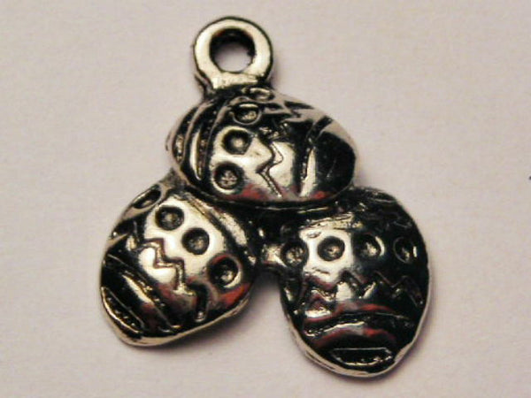 Three Easter Eggs Genuine American Pewter Charm