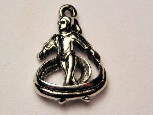 Gymnast With Ribbons Genuine American Pewter Charm