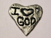 I Love God Genuine American Pewter Charm