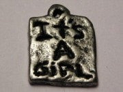 It's A Girl Genuine American Pewter Charm