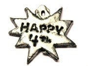 Happy 4Th Genuine American Pewter Charm