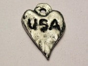 Heart Says USA Genuine American Pewter Charm