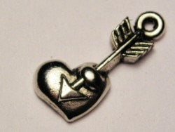 Heart With Arrow Genuine American Pewter Charm