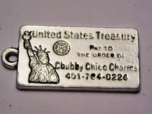 Give Me My Refund Check Genuine American Pewter Charm