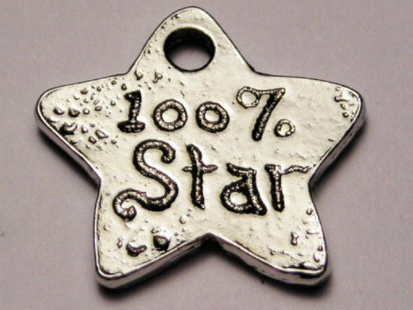 One Hundred Percent Star Genuine American Pewter Charm