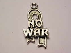 No War Awareness Ribbon Genuine American Pewter Charm