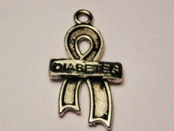Diabetes Awareness Ribbon Genuine American Pewter Charm