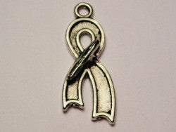 Stop Smoking Awareness Ribbon Genuine American Pewter Charm