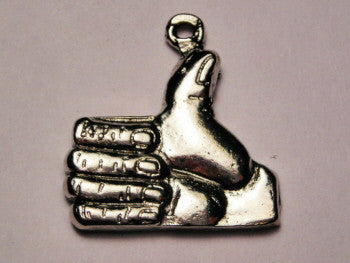 Thumbs Up Genuine American Pewter Charm