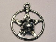 Pentacle With Cauldron Genuine American Pewter Charm