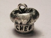 Detailed Chef Hat Genuine American Pewter Charm