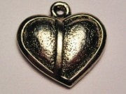 Half My Heart Genuine American Pewter Charm