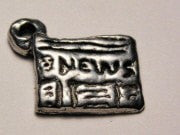 Newspaper Genuine American Pewter Charm