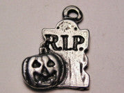 Tombstone With Jack O Lantern Genuine American Pewter Charm