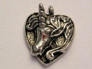 Heart Unicorn Genuine American Pewter Charm