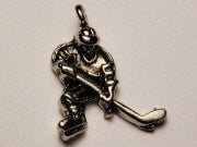 Hockey Player Genuine American Pewter Charm