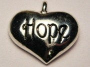 Hope Heart Genuine American Pewter Charm