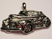 Hot Rod With Flames Genuine American Pewter Charm