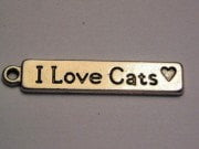 I Love Cats Genuine American Pewter Charm