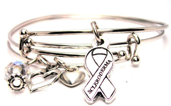 scleroderma awareness bracelet, awareness ribbon jewelry, awareness ribbon bracelet, medical disorder bracelet