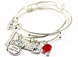 3 Piece Bangle Bracelet Set I Love You To The Moon And Back With Whoo Loves Ya Owl Collection