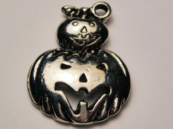 Jack O Lantern With Little One On Top Genuine American Pewter Charm