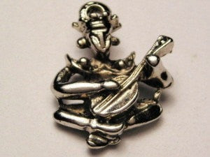 Jester With Guitar Genuine American Pewter Charm